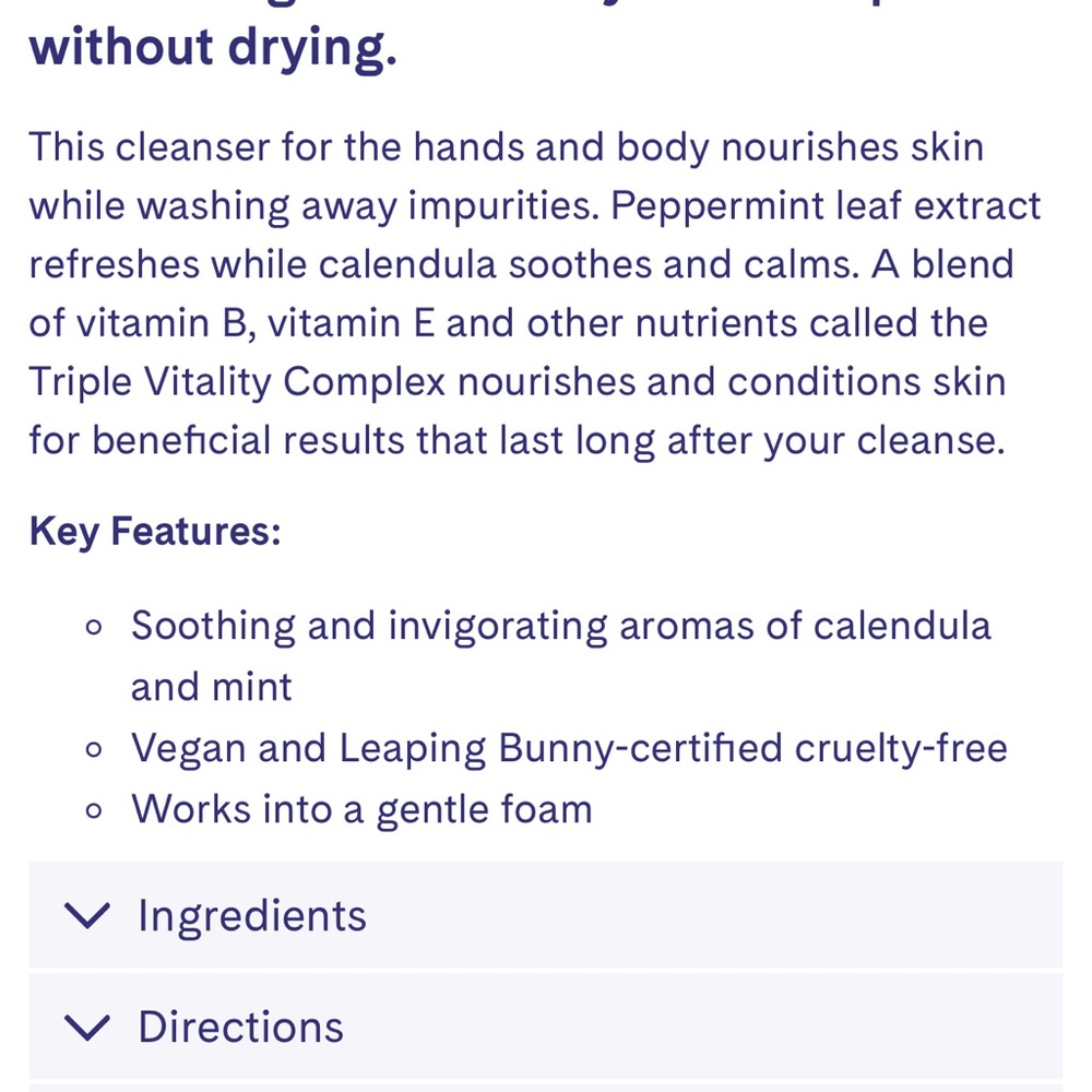Naturopathica Calendula & Mint Nourishing Body Cleanser - Blue and Cream - Picture 5 of 5
